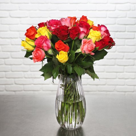 Bouquet de roses Arlequin