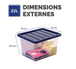 Boîte de rangement plastique emboîtable Fellowes 22 L