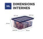 Boîte de rangement plastique emboîtable 38L