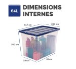 Boîte de rangement plastique emboîtable Fellowes 64 L
