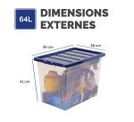 Boîte de rangement plastique emboîtable Fellowes 64 L