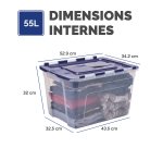 Caisses de rangement emboîtables Fellowes 55 L