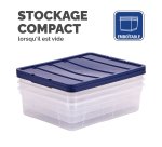 Boîte de rangement plastique emboîtable Fellowes 12 L