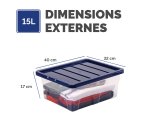 Boîte de rangement plastique emboîtable Fellowes 15 L