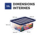 Boîte de rangement plastique emboîtable Fellowes 15 L