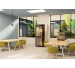 Cabine acoustique Essentielle S - 1 personne - extérieur chêne clair / intérieur Gris