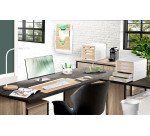 Lampe de bureau Led intégrée Flex - Cep - 5,46 W - Bras flexible - blanc/bois