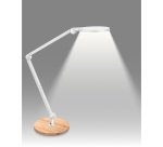 Lampe de bureau Led intégre Giant Silva - Cep - 11,13 W - Bras articulé, blanc/bois