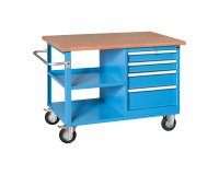 Banco da lavoro monoblocco RXM 120 01 su ruote con cassettiera e piano, 1200 x 700 x 895 mm