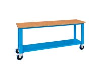 Banco da lavoro monoblocco su ruote MG 144 con piano in legno, 2000 x 700 x 905 mm