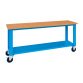 Banco da lavoro monoblocco su ruote MG 144 con piano in legno, 2000 x 700 x 905 mm