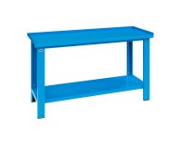 Banco da lavoro componibile MG 102S con piano in lamiera, 1500 x 700 x 890 mm