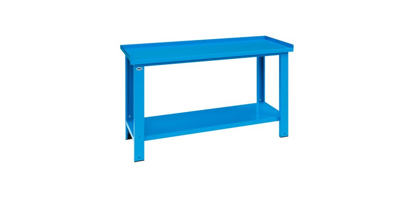 Banco da lavoro componibile MG 102S con piano in lamiera, 1500 x 700 x 890 mm