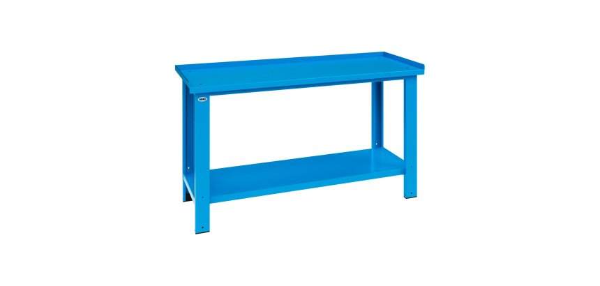 Banco da lavoro componibile MG 102S con piano in lamiera, 1500 x 700 x 890 mm