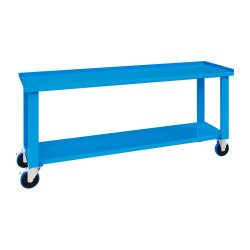 Banco da lavoro monoblocco su ruote MG 134 con piano in lamiera, 2000 x 700 x 870 mm