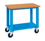 Banco da lavoro monoblocco su ruote MG 142 con piano in legno, 1000 x 700 x 905 mm