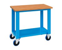 Banco da lavoro monoblocco su ruote MG 142 con piano in legno, 1000 x 700 x 905 mm
