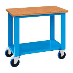 Banco da lavoro monoblocco su ruote MG 142 con piano in legno, 1000 x 700 x 905 mm