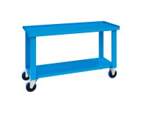 Banco da lavoro monoblocco su ruote MG 133 con piano in lamiera, 1500 x 700 x 870 mm