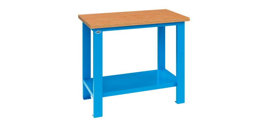 Banco da lavoro monoblocco MG 105 con piano in legno, 1000 x 700 x 885 mm