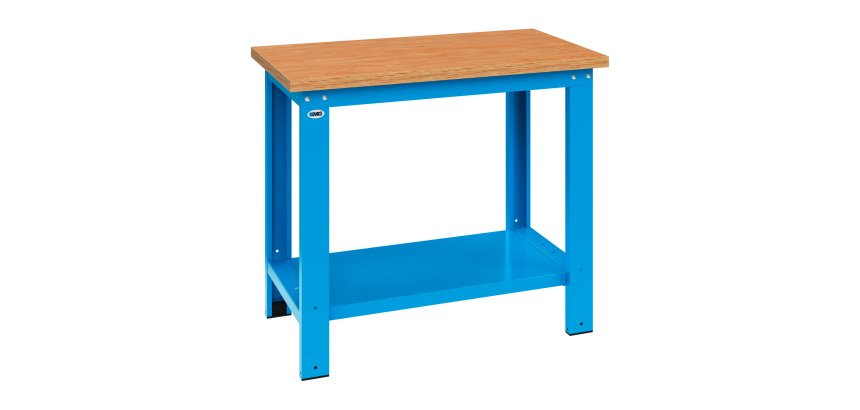Banco da lavoro componibile MG 105S con piano in legno, 1000 x 700 x 885 mm