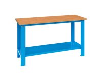 Banco da lavoro monoblocco MG 106 con piano in legno, 1500 x 700 x 885 mm