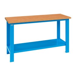 Banco da lavoro monoblocco MG 106 con piano in legno, 1500 x 700 x 885 mm