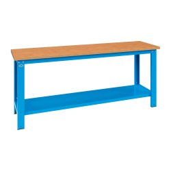 Banco da lavoro componibile MG 107S con piano in legno, 2000 x 700 x 885 mm