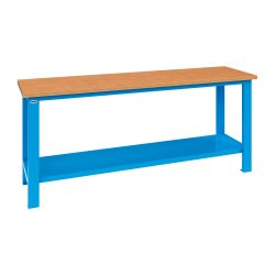 Banco da lavoro monoblocco MG 107 con piano in legno, 2000 x 700 x 885 mm