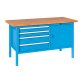 Banco da lavoro BX 150 01 con 4 cassetti e vano con anta, 1500 x 700 x 870 mm