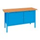 Banco da lavoro BX 150 03 con 2 vani con ante, 1500 x 700 x 870 mm