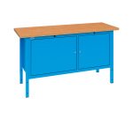 Banco da lavoro BX 150 03 con 2 vani con ante, 1500 x 700 x 870 mm