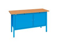 Banco da lavoro BX 150 03 con 2 vani con ante, 1500 x 700 x 870 mm