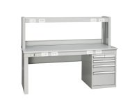 Banco elettrico BE111/B con sopralzo e cassettiera, 1500 x 800 x 1540 mm