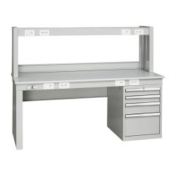 Banco elettrico BE111/B con sopralzo e cassettiera, 1500 x 800 x 1540 mm