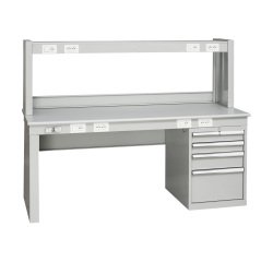 Banco elettrico BE121/B  con sopralzo e cassettiera, 2000 x 800 x 1540 mm