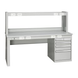 Banco elettrico BE121/B  con sopralzo e cassettiera, 2000 x 800 x 1540 mm