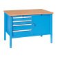 Banco da lavoro BX 120 02 con 4 cassetti e vano con anta, 1200 x 700 x 870 mm