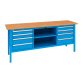 Banco da lavoro BX 200 02 con 8 cassetti e vano a giorno, 2000 x 700 x 870 mm