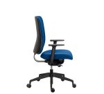 Sitizen ergonomic office chair, synchronous mechanism with seat depth adjustment, fire-resistant fabric, with or without armrests, black legs