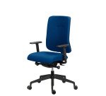 Sitizen ergonomic office chair, synchronous mechanism with seat depth adjustment, fire-resistant fabric, with or without armrests, black legs