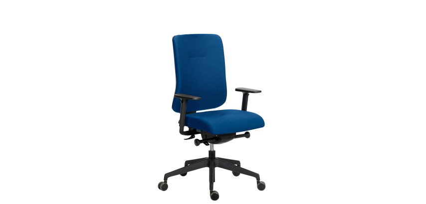 Sitizen ergonomic office chair, synchronous mechanism with seat depth adjustment, fire-resistant fabric, with or without armrests, black legs