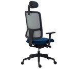 Chaise de bureau ergonomique Sitizen - Mécanisme synchrone -Tissu et maille - Dossier gris - Avec ou sans accoudoirs -Pieds noirs - Appui tête