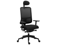 Bürostuhl Sitizen aus Mesh mit 4D-Armlehnen und schwarzer Kopfstütze.