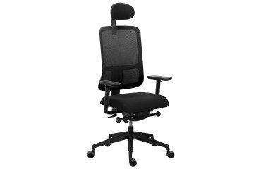 Office chair Sitizen with black mesh, 4D armrests and headrest
