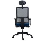 Chaise de bureau ergonomique Sitizen - Mécanisme synchrone -Tissu et maille - Dossier gris - Avec ou sans accoudoirs -Pieds noirs - Appui tête