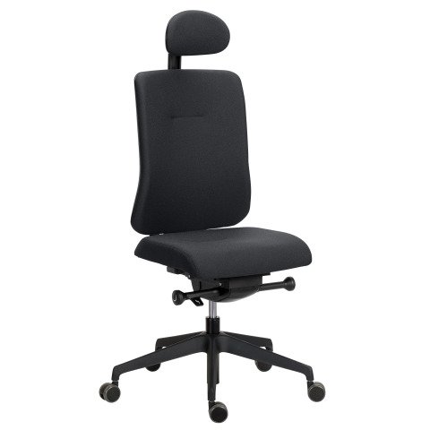 Silla de oficina Sitizen tejido negro con reposacabezas