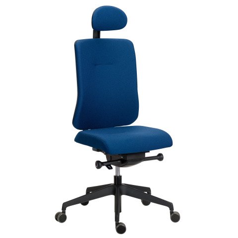 Silla de oficina Sitizen tejido azul con reposacabezas