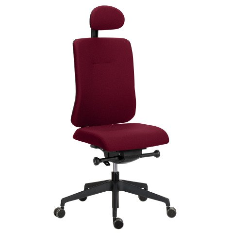 Silla de oficina Sitizen tejido burdeos con reposacabezas
