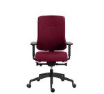 Sitizen ergonomic office chair, synchronous mechanism with seat depth adjustment, fire-resistant fabric, with or without armrests, black legs